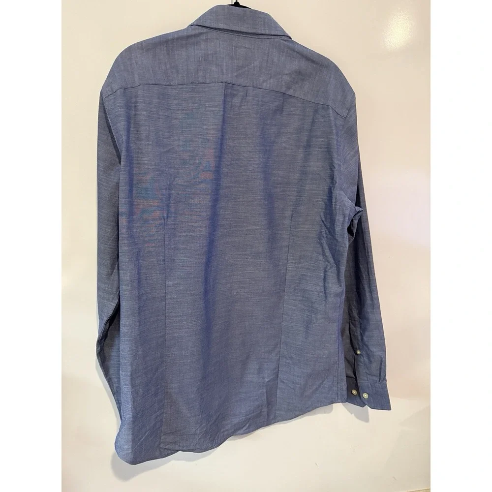 Banana Republic Shirt Mens M Blue Long Sleeve Button Non Iron Tailored Slim Fit